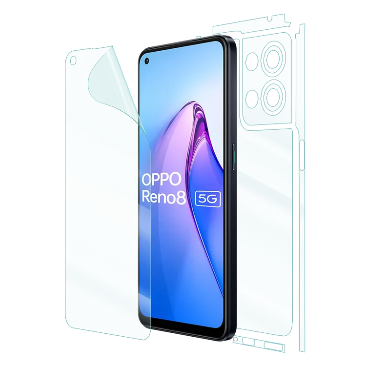 OPPO smartphone with a transparent screen protector