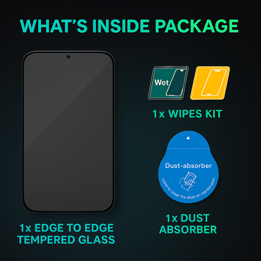 Premium Tempered Glass Screen Protector for iPhone (11, 12, 13, 14, 15, SE & All Models)