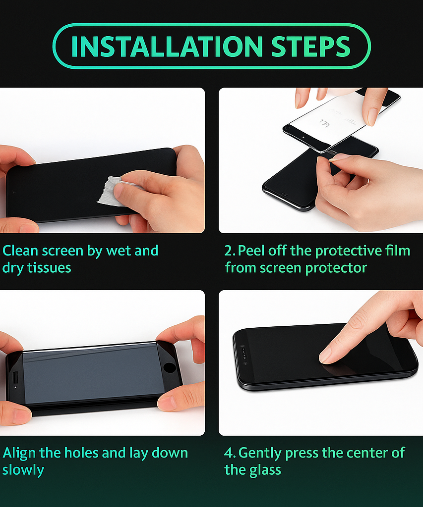 Premium Tempered Glass Screen Protector for iPhone (11, 12, 13, 14, 15, SE & All Models)