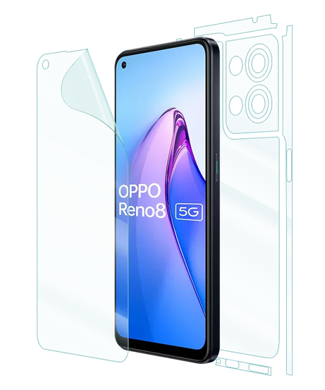 OPPO smartphone with a transparent screen protector