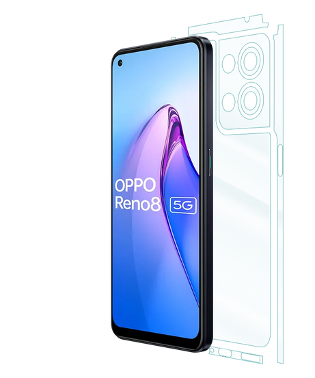 OPPO smartphone with a glass screen protector on backside