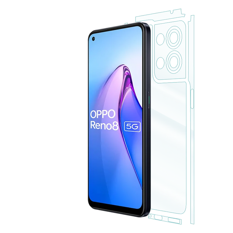 OPPO smartphone with a glass screen protector on backside