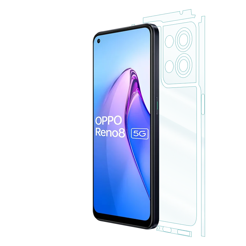 OPPO smartphone with a glass screen protector on backside