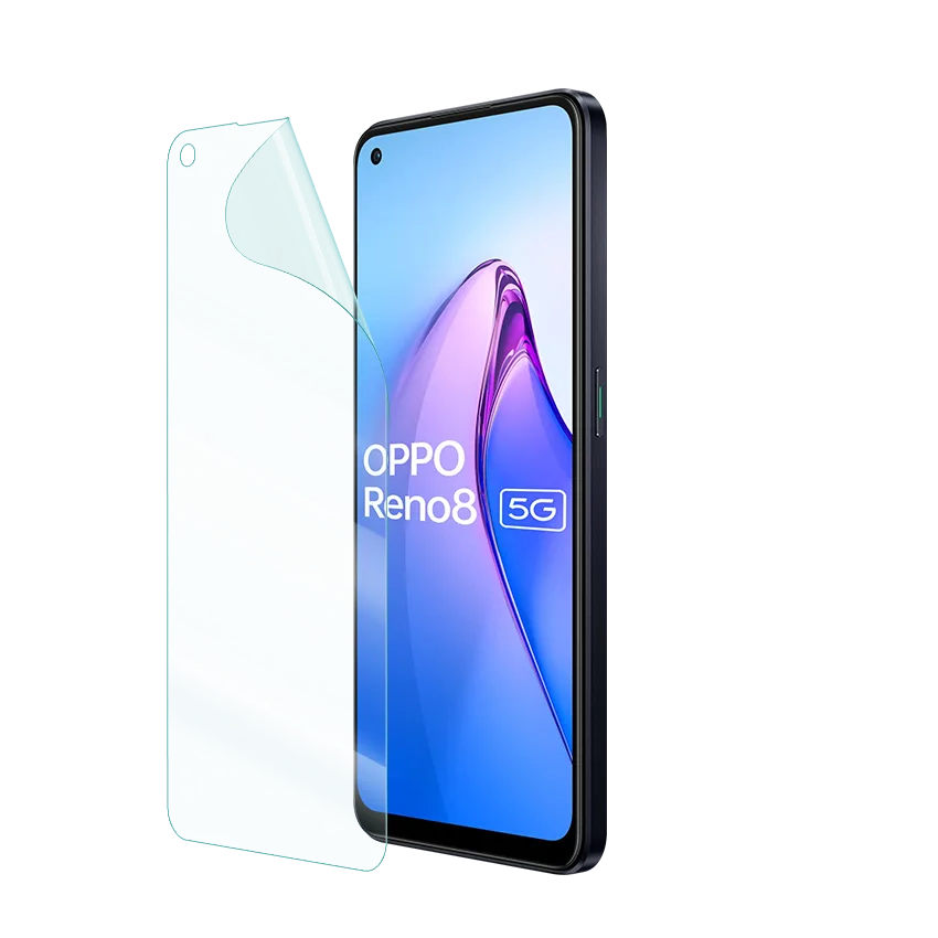 OPPO smartphone with a clear screen protector on frontside